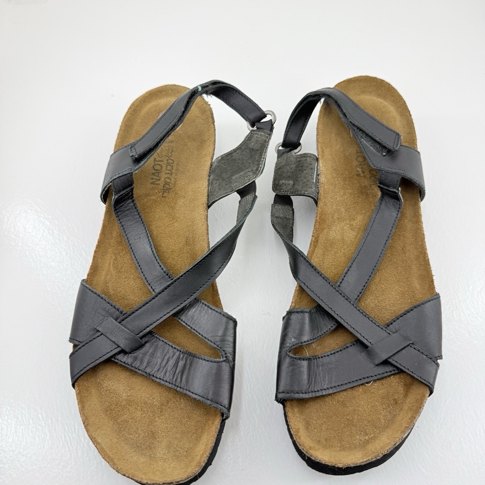Naot Sandals Womens EU 42 US 11 Black Leather Strappy Comfort Walking Shoes
